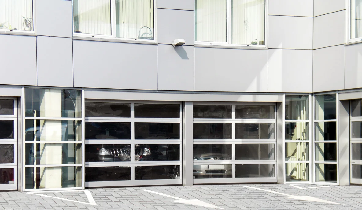 Automatic Sliding Transparent Tempered Glass Garage Door Modern Waterproof Finished garage doors Home remote control garage door