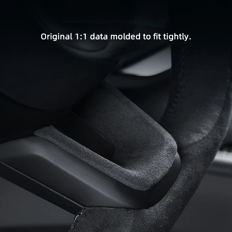 

For ZEEKR 001 Zeekr 009 7X 2024 2025 Super Suede Car Steering Wheel Base U-Shaped Hem Patch Decorative Sticker Accessories