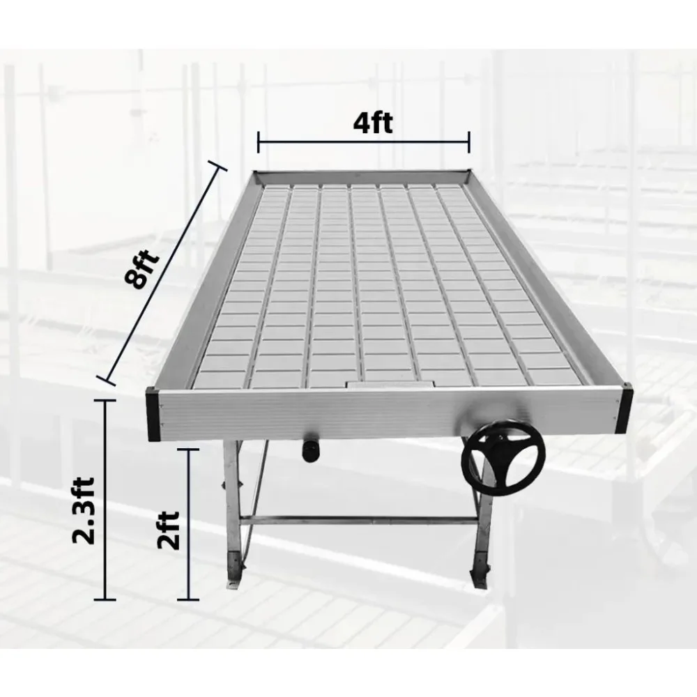 Greenhouse Benches Flood Grow Trays Sliding Tables Vertical Growing System Hydroponic Rolling Bench Grow Tables