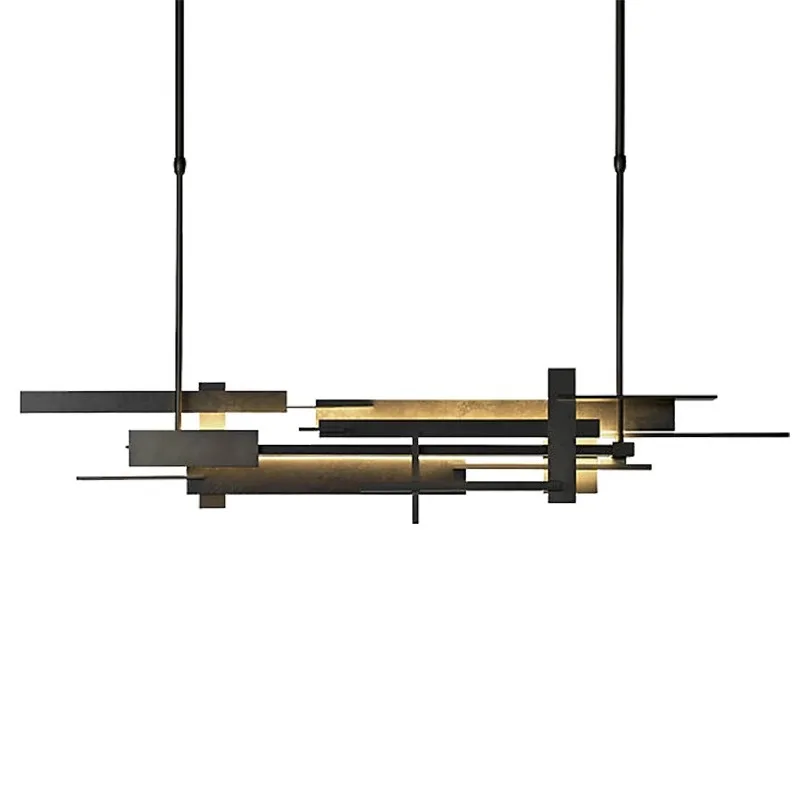 

American restaurant chandelier rectangular postmodern simple dining table