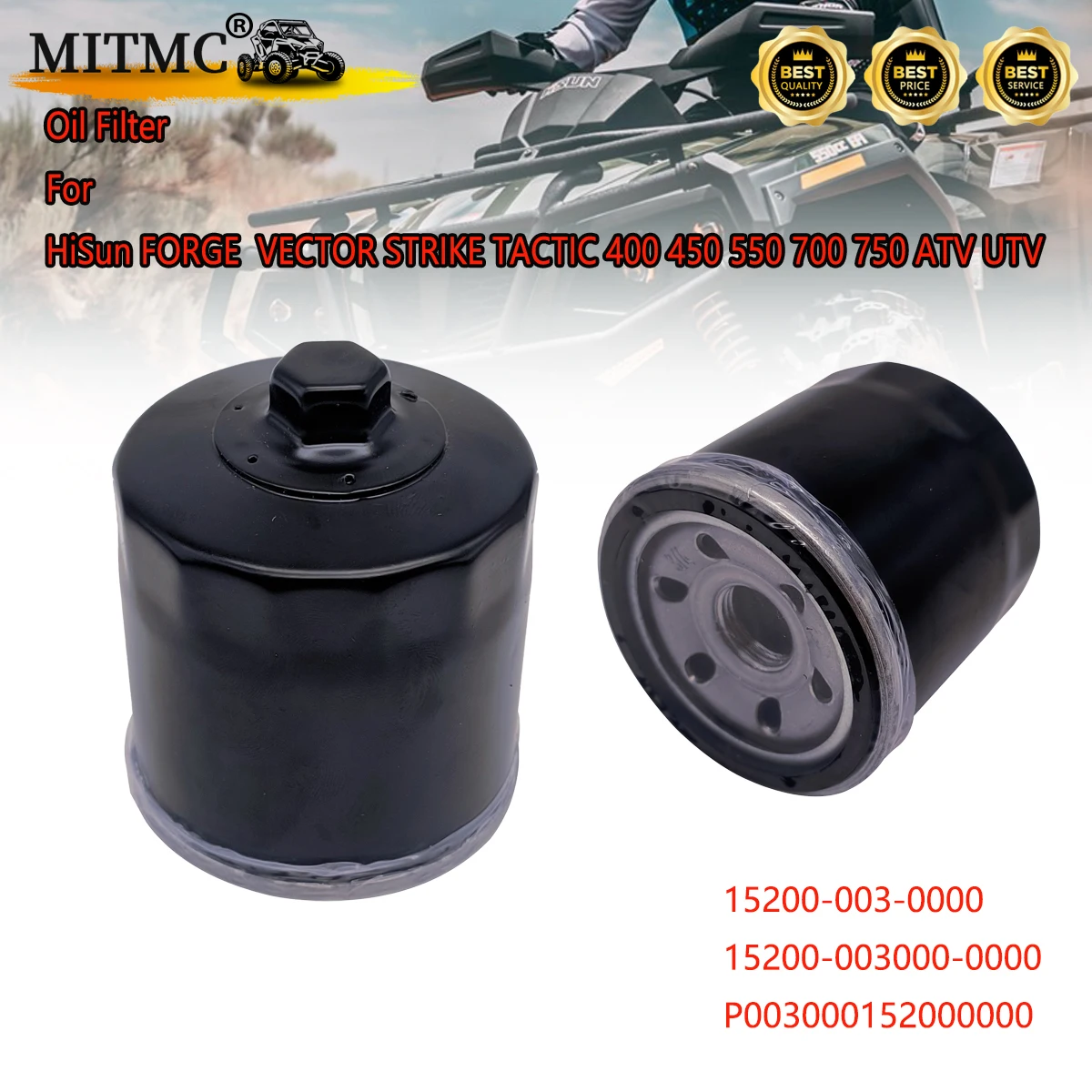

Oil Filter With Nuts For Easy Installation For HiSun FORGE VECTOR STRIKE TACTIC 400 450 550 700 750 ATV UTV 15200-003-0000
