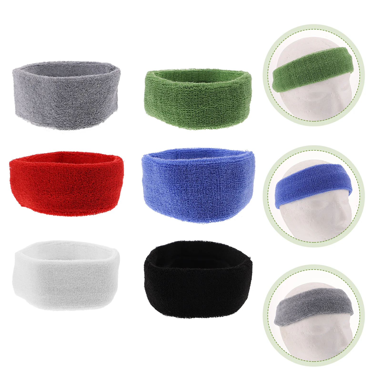 

6 Pcs Children' Headband Elastic Sweatband Fashion Headbands for Men Yoga Polyester Cotton Supplies Simple