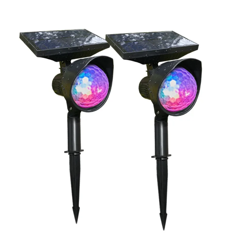 Creative Outdoor Solar Rotating Color Projection Lamp Outdoor Waterproof Lawn Lamp Villa Garden Decoration Atmosphere Lights Hot