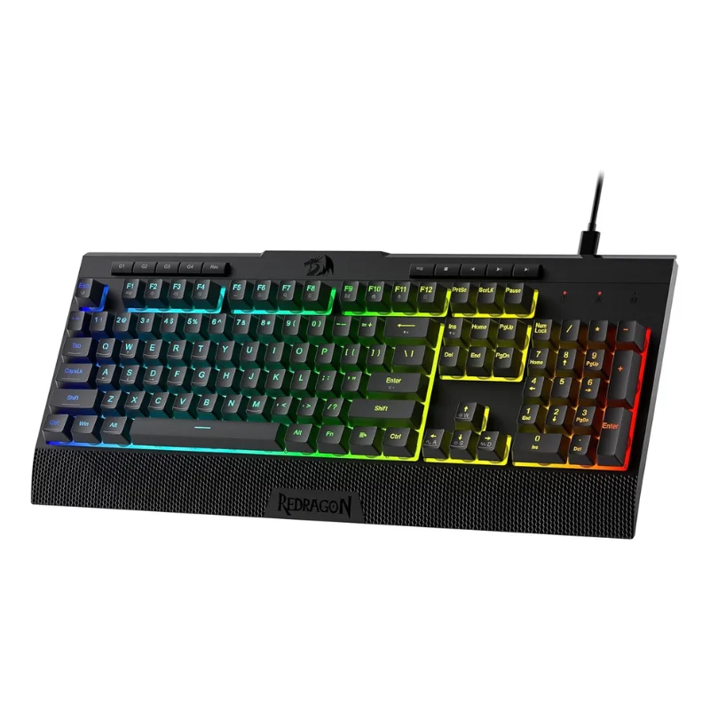 

Redragon K525 RGB Backlit 104 Keys Wired Membrane Gaming Keyboard w/ 5 Multimedia Keys & 4 Extra On-Board Macro Keys