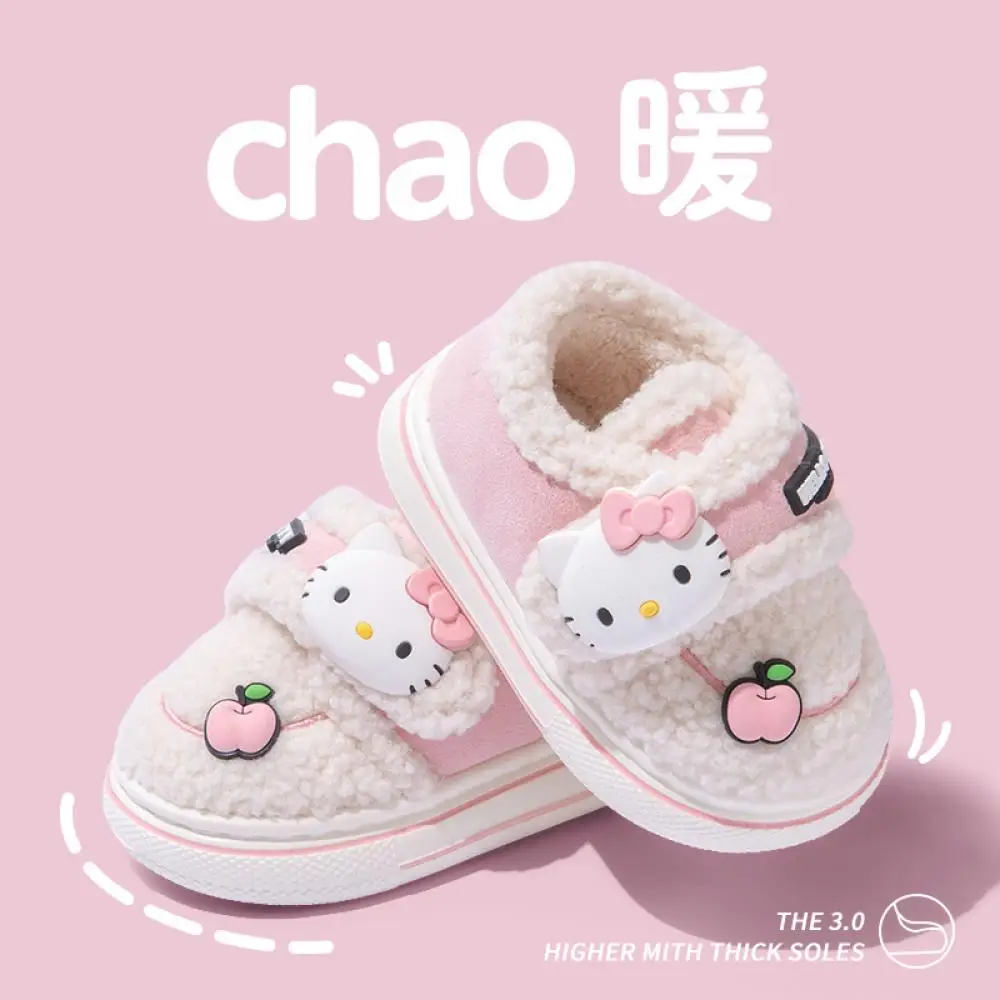 

Sanrio Hello Kitty аниме Kawaii Ins детские хлопковые тапочки осень-зима принцесса милая домашняя теплая обувь Kuromi подарок для детей