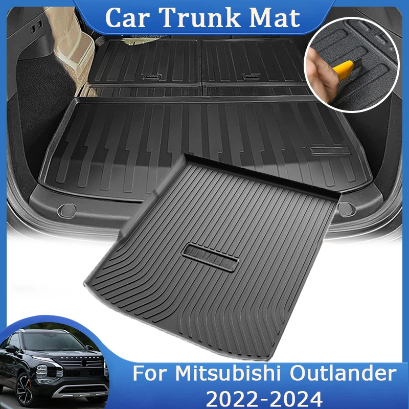 For Mitsubishi Outlander GM GN ZM PHEV 2022 2023 2024 TPE Rear Trunk Mat Waterproof Storage Pad Floor Protective Accessories