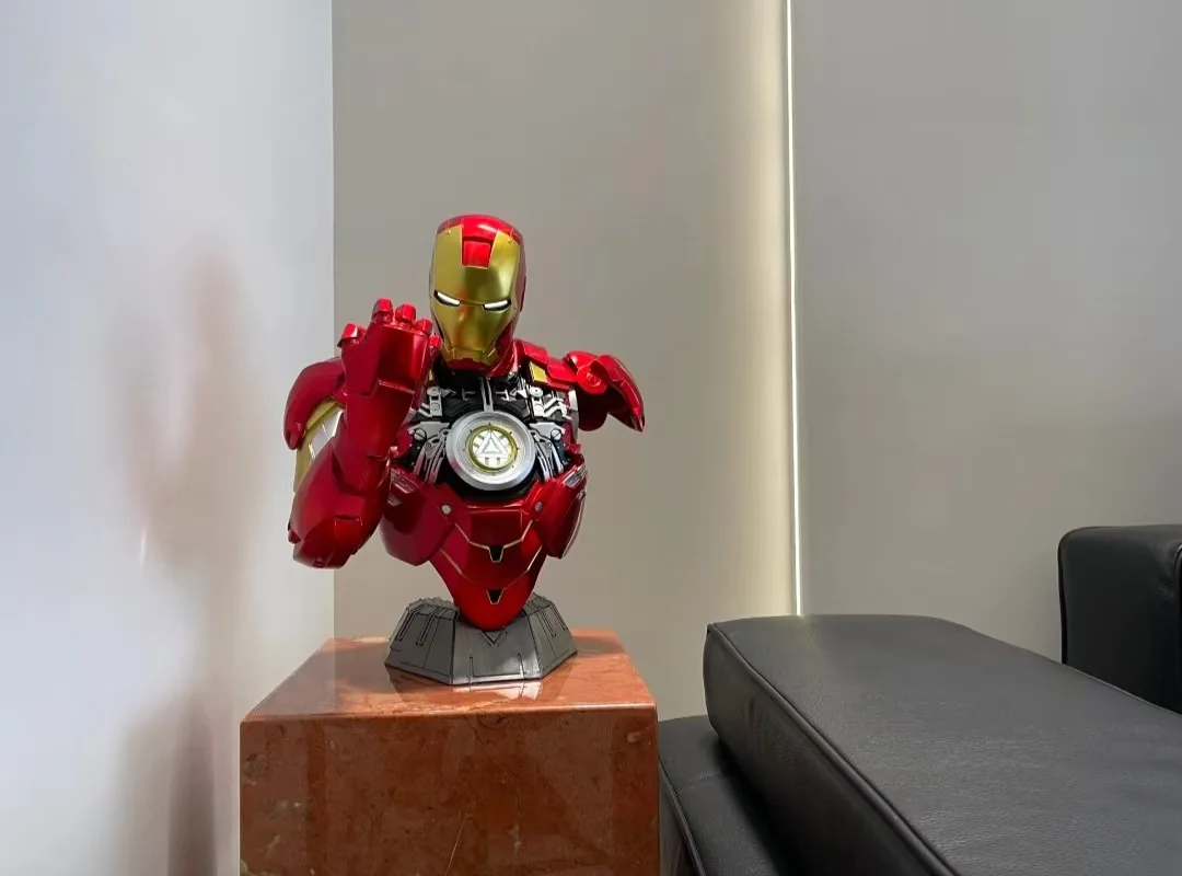 Iron Man actiefiguurmodel - Marvel verzamelspeelgoed halflang standbeeld borstportret voor fans van actiefiguren