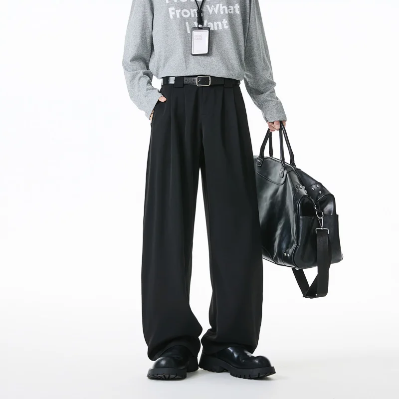 2025 Autumn Malala Scimitar Loose Drape Small Trousers Men's Business Casual Pants