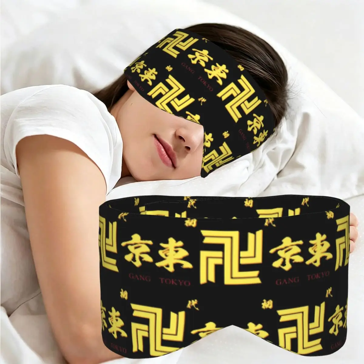Anime Tokyo Swastika Character sleep mask Light Blocking Portable Eye Cover for Girls Boys Travel Party Gift Eyeshade eyepatch
