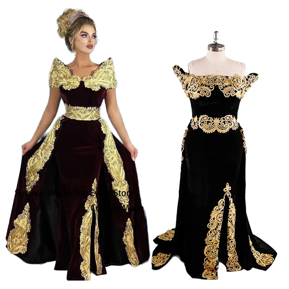 custom 14548#real photoes  Kaftan Dubai Evening Dress Elegant Lace Applique Velour Saudi Arabic Muslim Formal Prom Party Gown