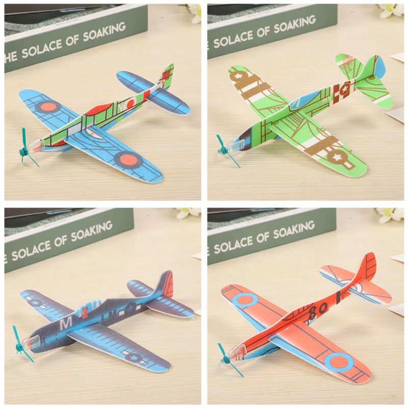 Game 12cm Flying Airplane 1Pcs 3D DIY Hand Throw Flying Glider Planes Foam Aeroplane Party Supplies Children Kids Gift Toys