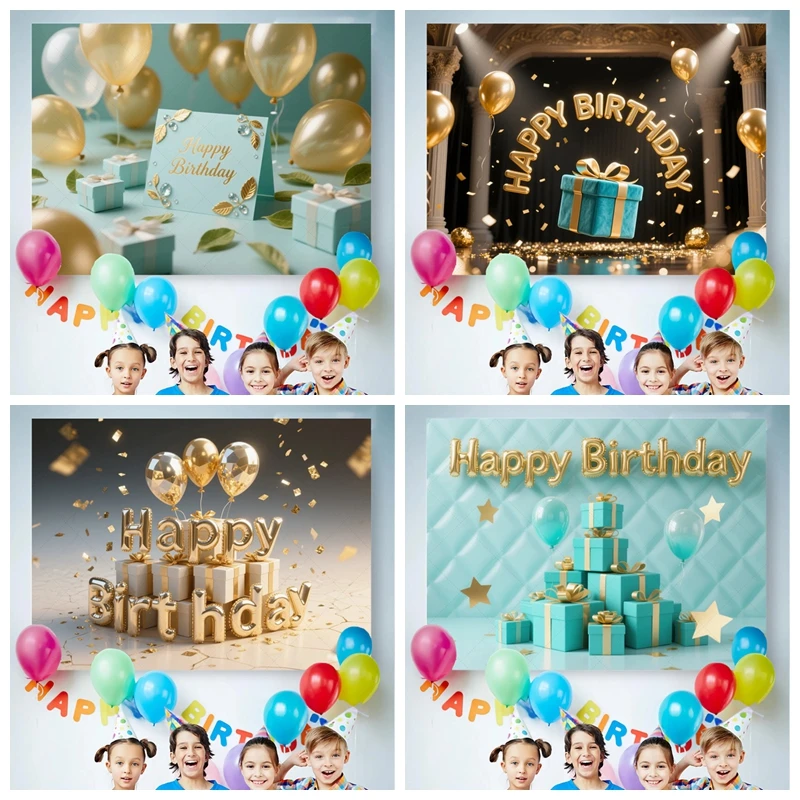 

Golden Blue Pink Glitter Photography Backdrop for Birthday Baby Shower Adult Portrait Decoration Banner Photo Studio Gift​​