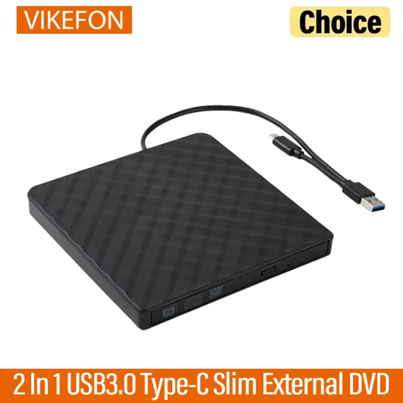 

USB3.0 Type-C Slim External 2 In 1 DVD RW CD Writer Drive Burner Reader Player Optical Drives For Laptop PC Portable DVD Burner