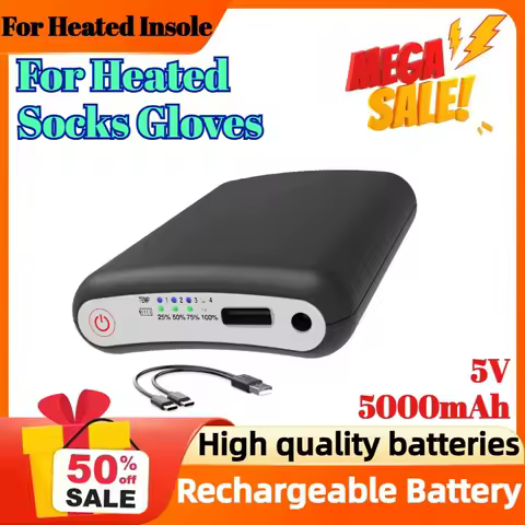 5V 5000mAh Rechargeable Battery for Heated Socks Gloves Heated Insole Mini Battery