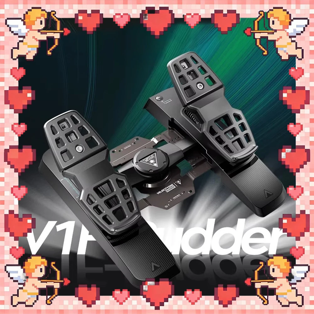 

Педали для авиасимулятора Turtle Beach V1F-Rudder с датчиком Холла, регулируемым тормозом и настраиваемой шириной педалей, идеально подходят для подарков