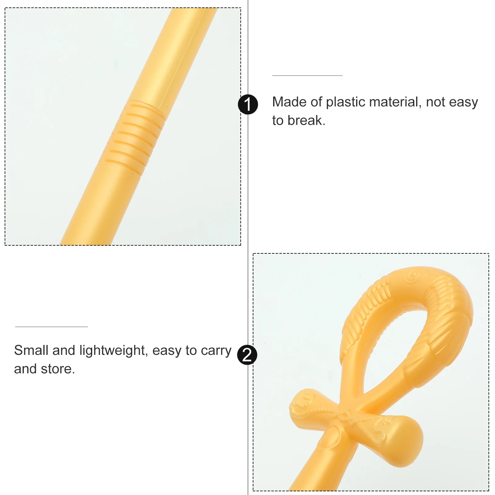 ファラオの笏（しゃく）5cm プラスチック製杖 ハロウィンコスプレ小道具 ハロウィン笏 コスチュームアクセサリー 歩行杖 デコレーション