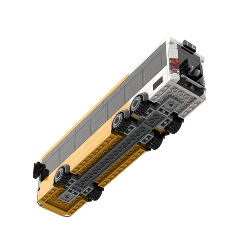 264pcs MOC Transit Bus Modified Set City Traffic Model Building Blocks Shelf Decor, Home Decor Bookshelf Display Gift For Adults