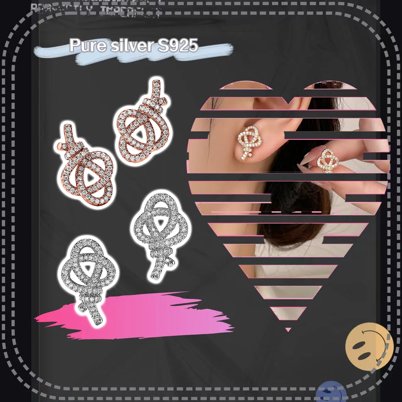 

Женские украшения из чистого серебра S925T в домашнем стиле, полые серьги с американским узлом в качестве роскошного аксессуара, подарок для подруги