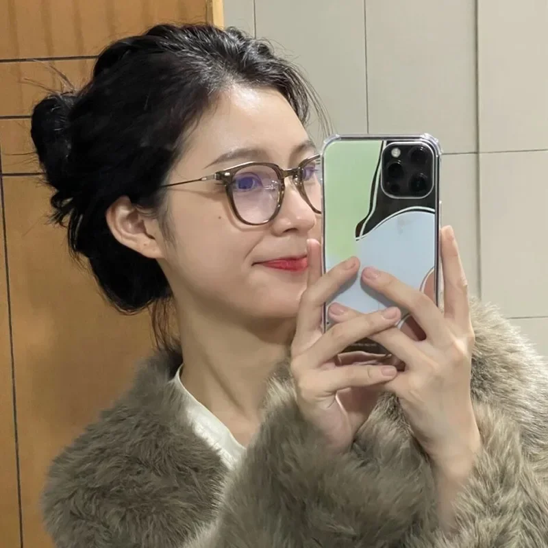 Retro Literary Glasses Frame Girl Ins No Makeup Plain Glasses Men Eyewear Cute Decorative Computer Glasses