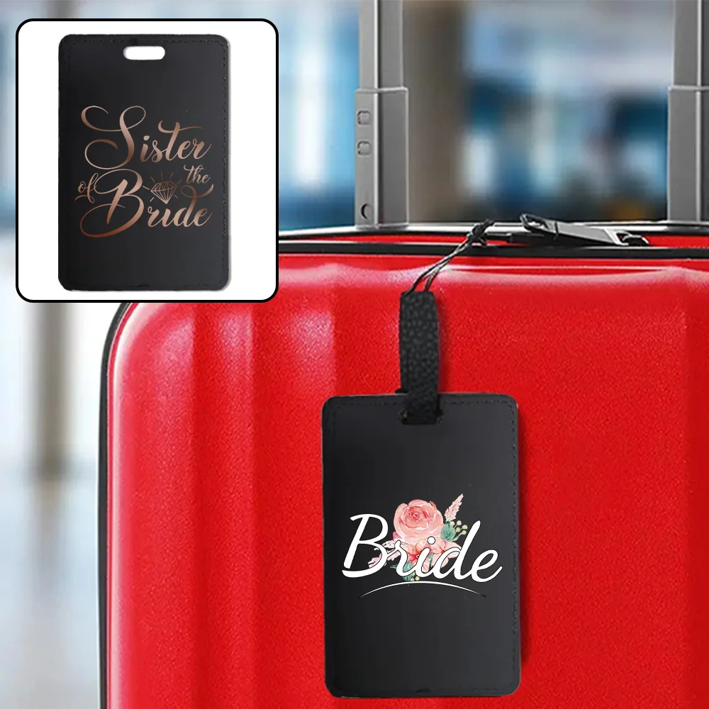 Pu Luggage Tag Pass Personalized Luggage Boarding Tag Fashion Travel Accessories Luggage Label Name ID Address Bride Pattern