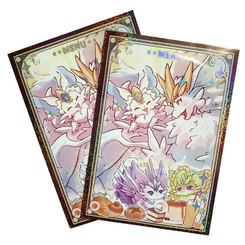 50Pcs/set Diy Self Made Yu-Gi-Oh! Purrely Card Sleeves Ygo! Color Flash Purrelyly Card Protective Cover Anime Cards Gift Toys