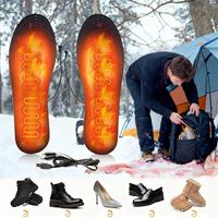USB Rechargeable Heated Insoles, Cuttable Electric Foot Warmers with Battery for Skiing Hiking Ice Fishing Outdoor Work