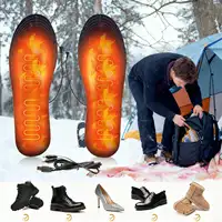 Plantillas calentadas recargables por USB, calentadores de pies eléctricos cortables con batería para esquiar, senderismo, pesca en hielo, trabajo al aire libre