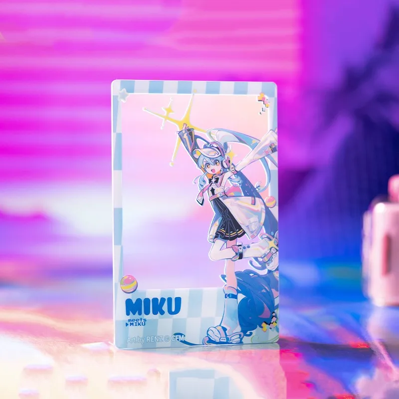 Hatsune Miku Through Card Anime Hatsune Miku Acrylic Card Cartoon Child Toy Cute  Ornaments Cute Girl Collect Pendant Gift