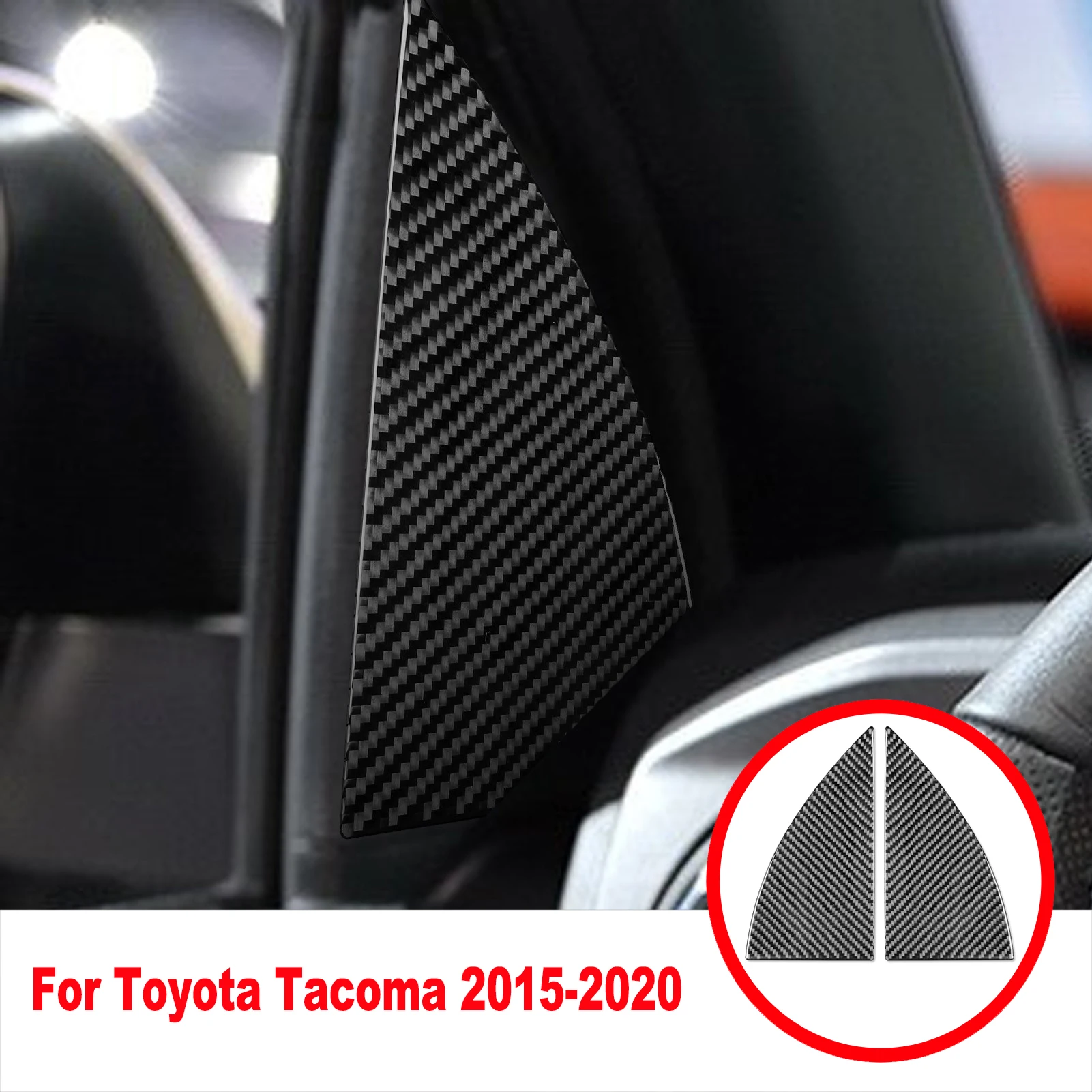 

Interior Window Side A Column Decoration Sticker For Toyota Tacoma 2015-2020 Real Carbon Fiber Left Drive Car Accessories