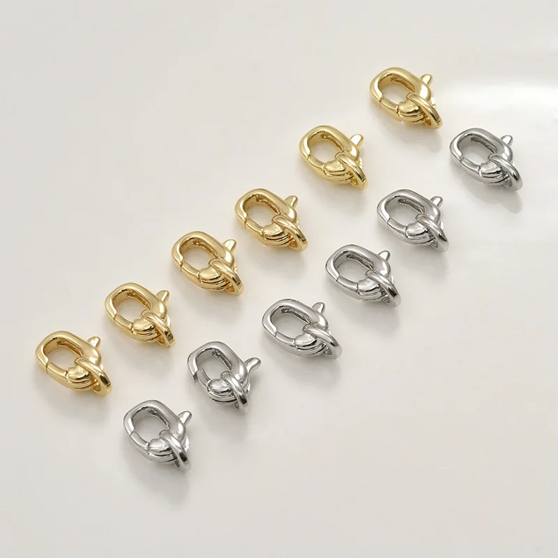 Copper Plated 14k Gold Elephant Lobster Buckle End Buckle DIY Pearl Bracelet Necklace Jewelry Connecting Buckle Accessories