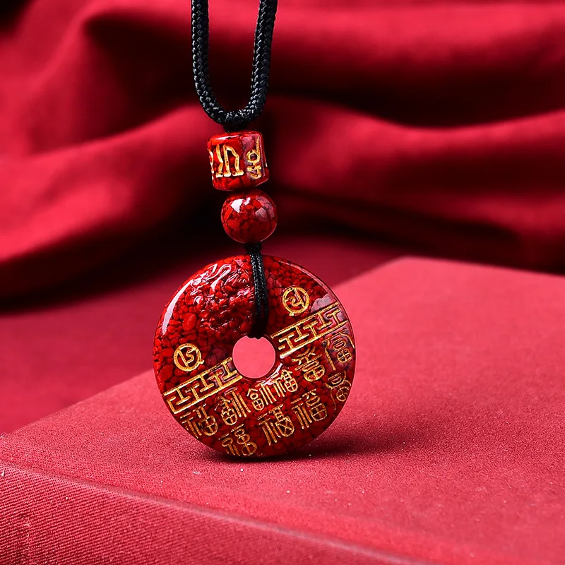 

Crystal Sand Cinnabar Safety Buckle Pendant Women's Zodiac Year Amulet Pendant Men's Zodiac Hot Version