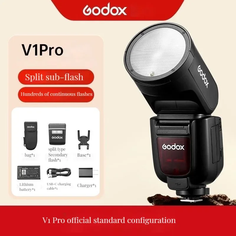 Godox V1 Pro V1Pro TTL Li-ion Round Head Camera Flash Wireless Transmission Speedlite Flash for Canon Nikon Sony Fuji Olympus
