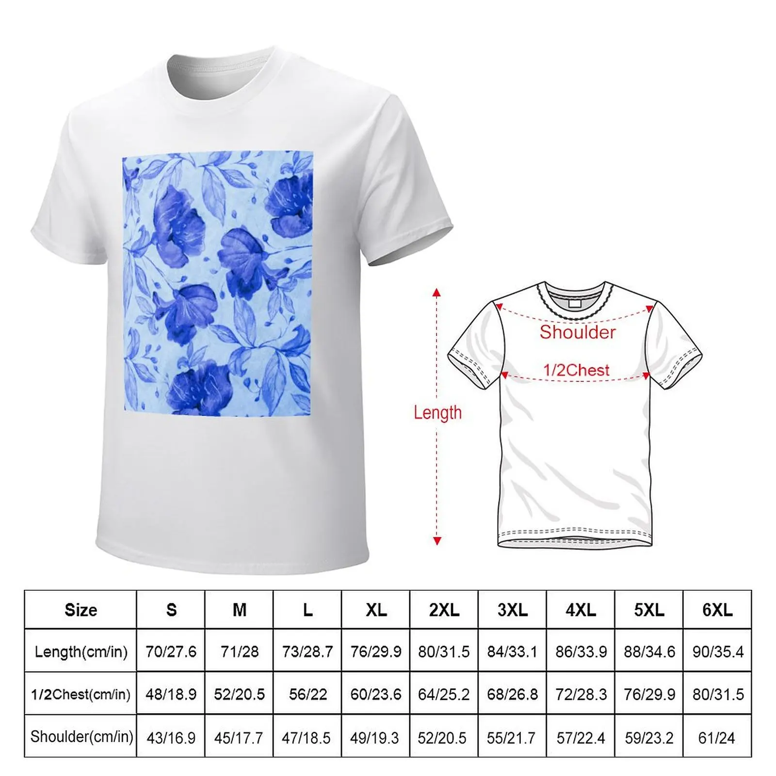 blue flower pattern T-Shirt vintage plain boys whites mens champion t shirts