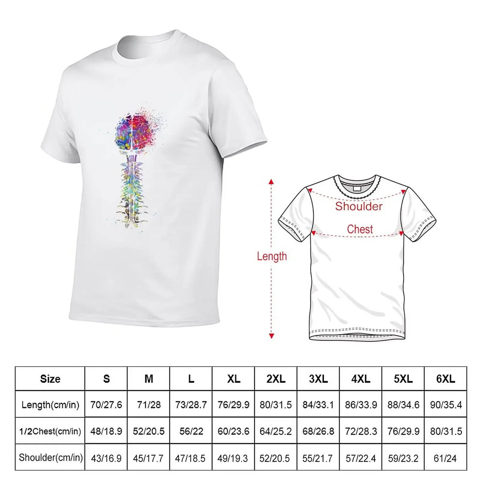 New Brain and cervical art T-Shirt Anime t-shirt custom t shirt t shirts for men graphic