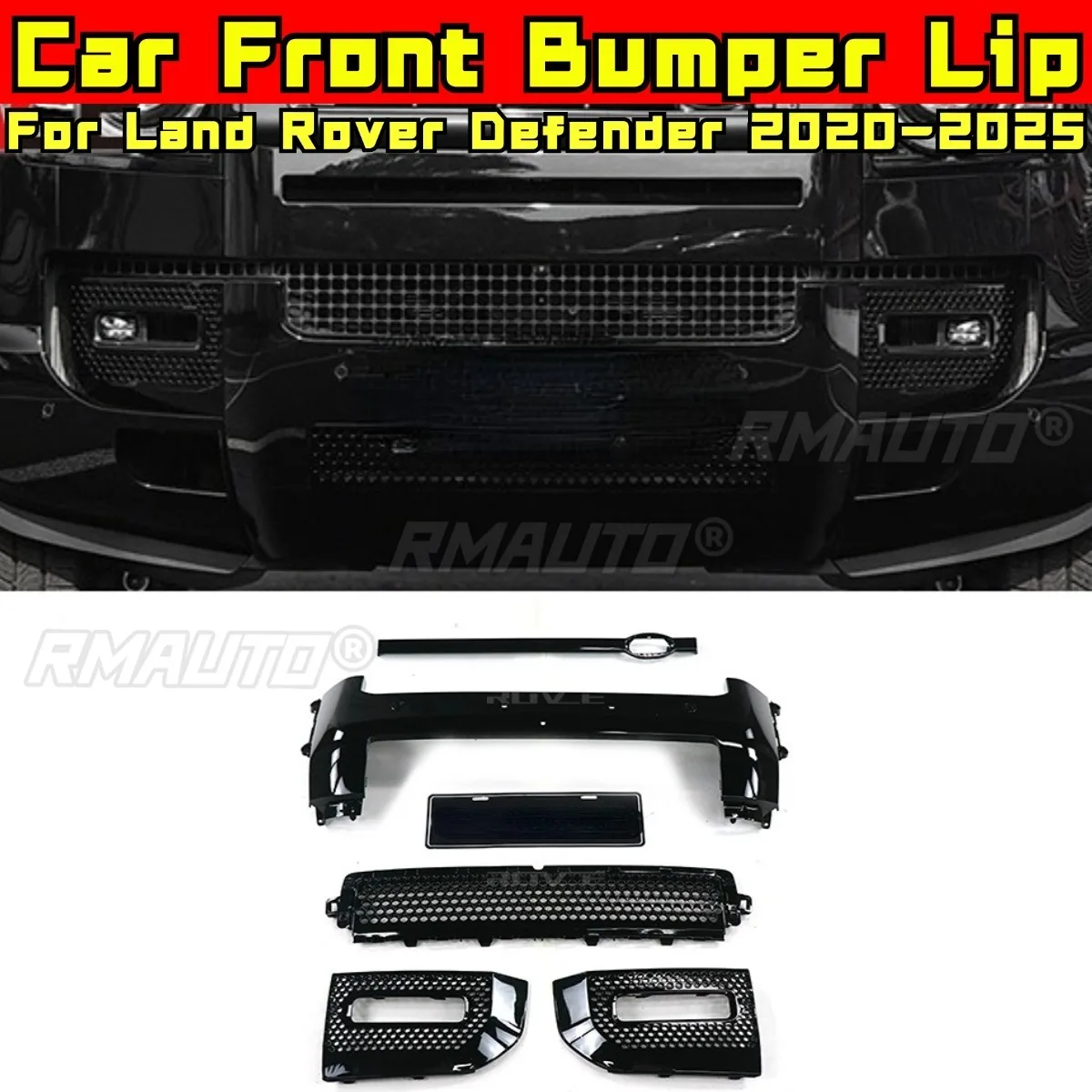 

For Land Rover Defender 2020-2025 Chin Body Kit Car Front Bumper LipTail Throat Bracket Bumper Guard Apron Car Accessories