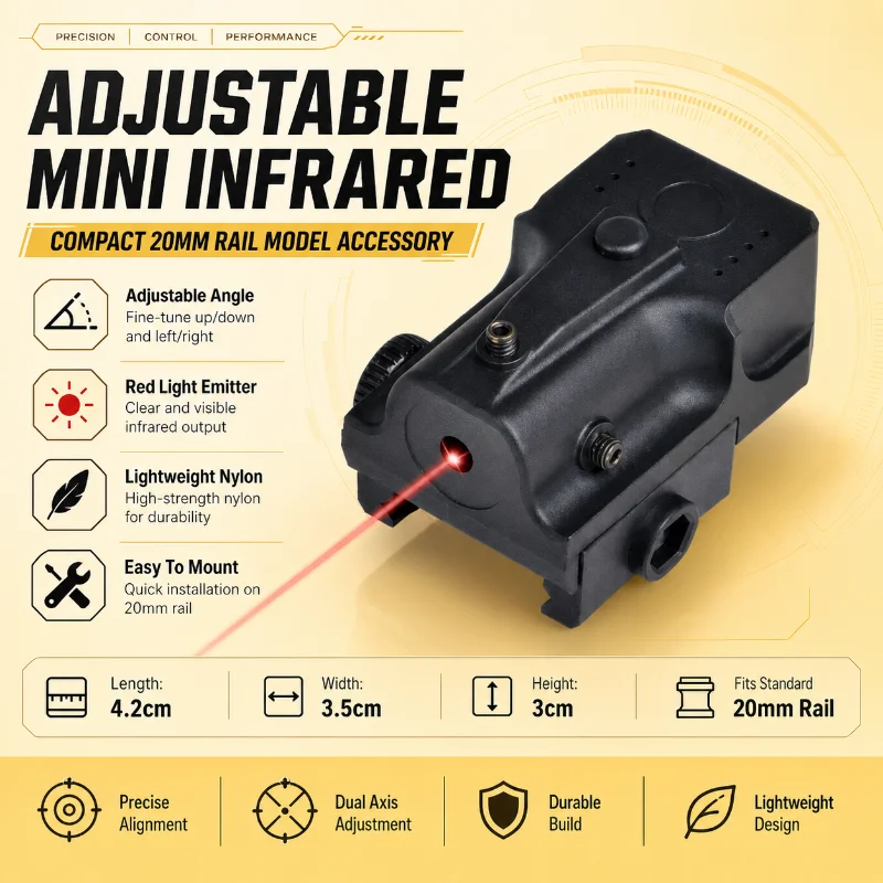 Small Size Adjustable Mini Red Light Marker Under Mount Accessory Toy Model Decorative Spare Part