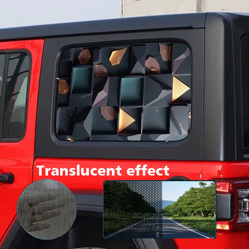 

2 шт. наклеек на боковые стекла с односторонней видимостью для лучшей конфиденциальности. Материал ПВХ, полая конструкция