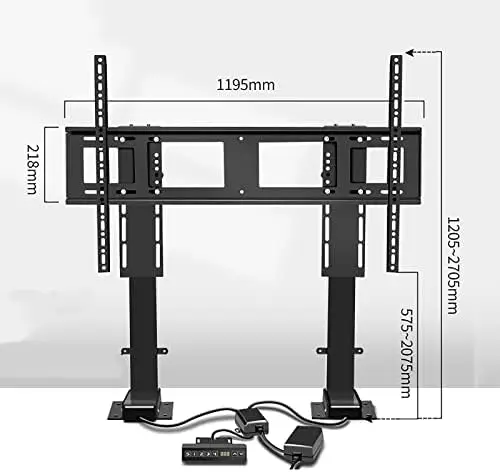 Double-column Lifting 32-100 Inch Motorized Vertical Height Adjustable TV Lift  Automatic Smart Electric Under Bed TV Stand