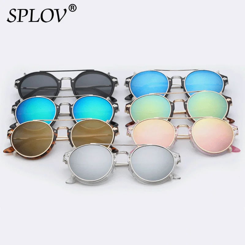 Clipe redondo retro Steampunk em óculos de sol para homens e mulheres, lentes removíveis de dupla camada, tons destacáveis, óculos transparentes de