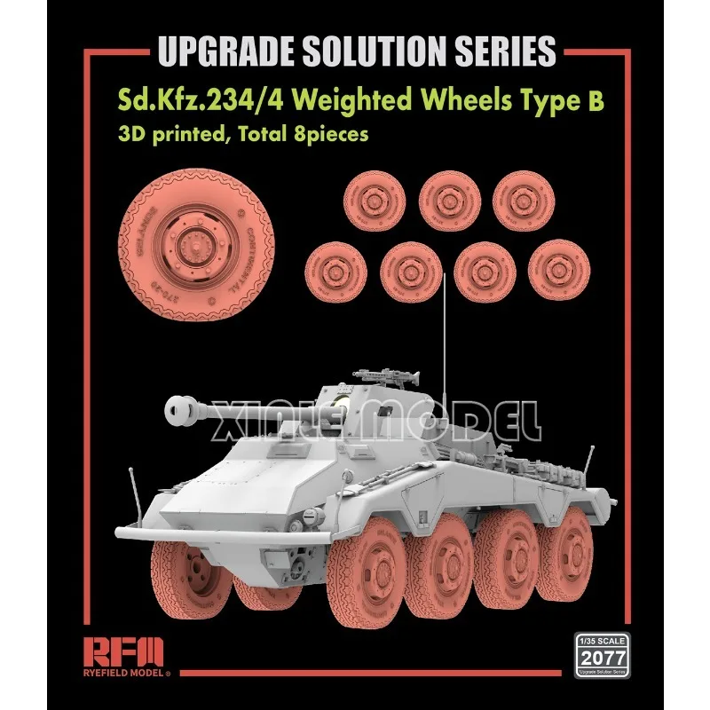 Ryefield modello RM-2076-2078 Sd. Kfz.234/4 Pneumatici a gravità stampati in 3D Accessori modello 1/35