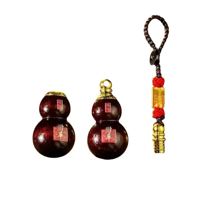 Natürlicher roter Zinnober-Kürbis-Schlüsselanhänger, Handyketten-Schmuck, modisch, Glücksbringer, kann leere Flaschen öffnen – Detail 6