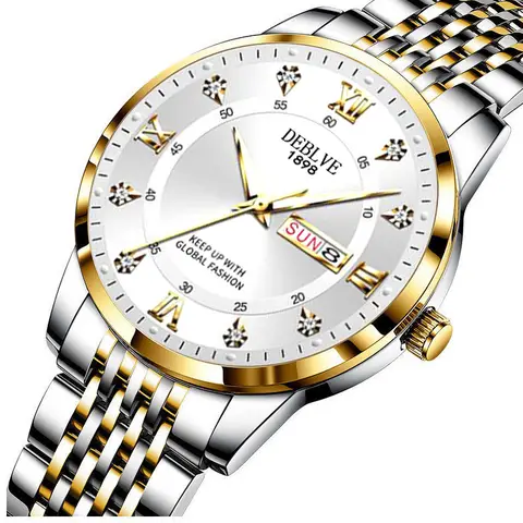 Toppmärke Herrklocka Solid Strap BusinessDubbelkalender Kinesisk Engelsk Nattlampa Vattentät Herrmode Quartz Klockor 8 best sales Kinesisk lyxklocka - №1