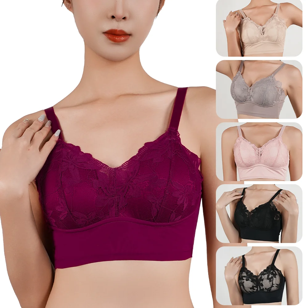 Women\'s Thin Section of Non-marking Underwear Large Seamless Bra No Steel Ring Push UP Anti Sagging Chest Bandeau Sports Bras