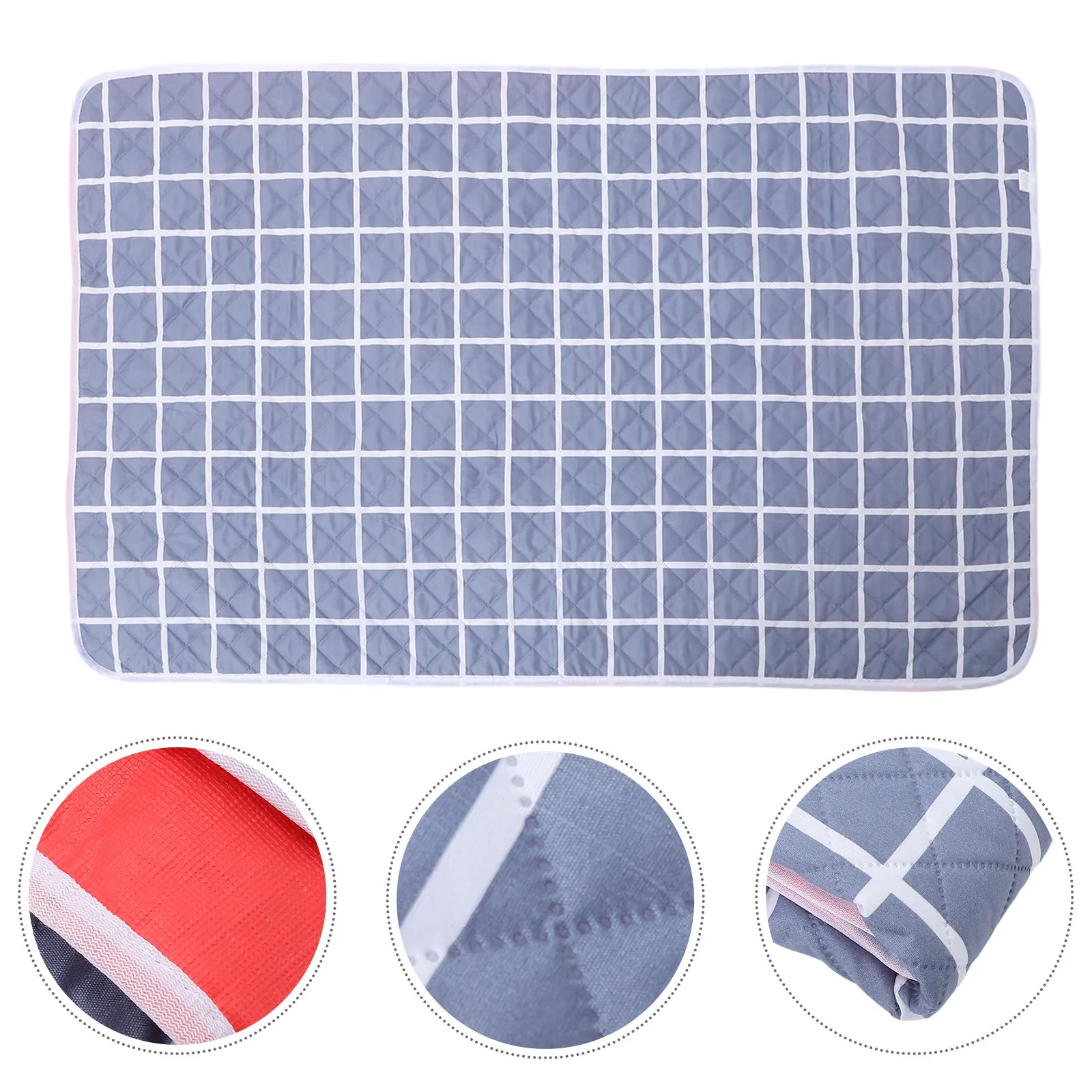 

Large Waterproof Bed Pad Washable Non-Slip Absorbent Bed Wetting Protection for Adults Reusable Plaid Mattress Protector