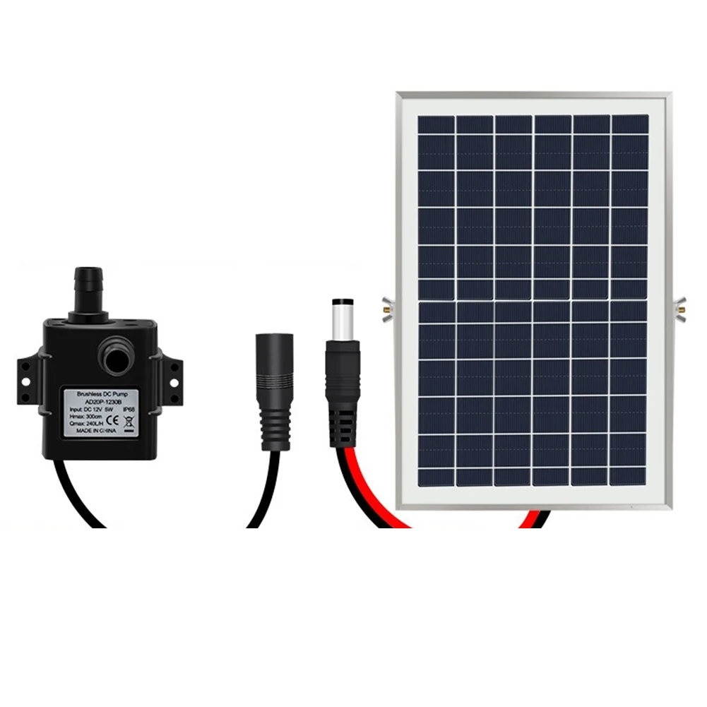 Garden Display Solar Water Pump Solar Fountain Water Pump Water Pump Pond Circulation 240L H Flow Rate Silent Operation