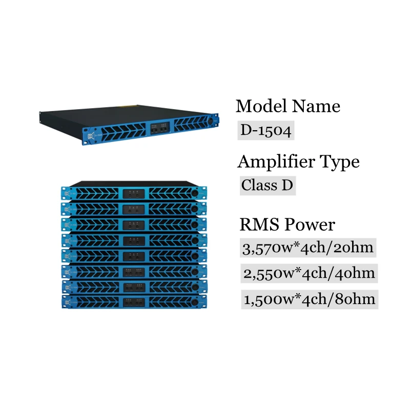 4*3200W 4 Channel Amplifier Hi-fi Stereo Audio Amplifier