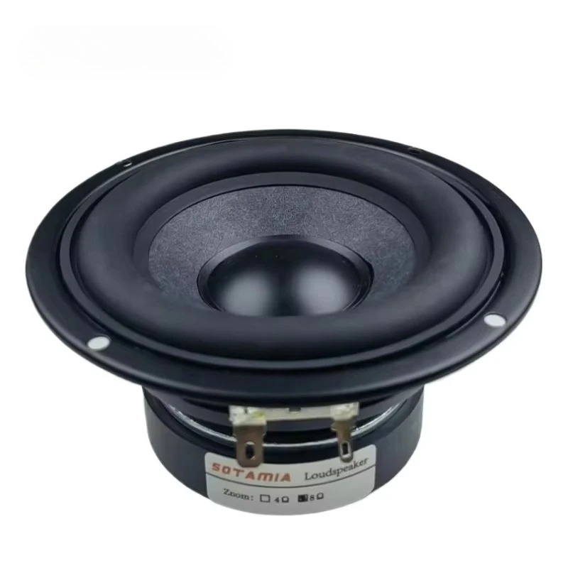 SOTAMIA 2Pcs 4.5 Inch Woofer Speaker Audio Bass 4 8 Ohm 30W Wool Basin Rubber Edge Subwoofer DIY Computer Desktop Bookshelt