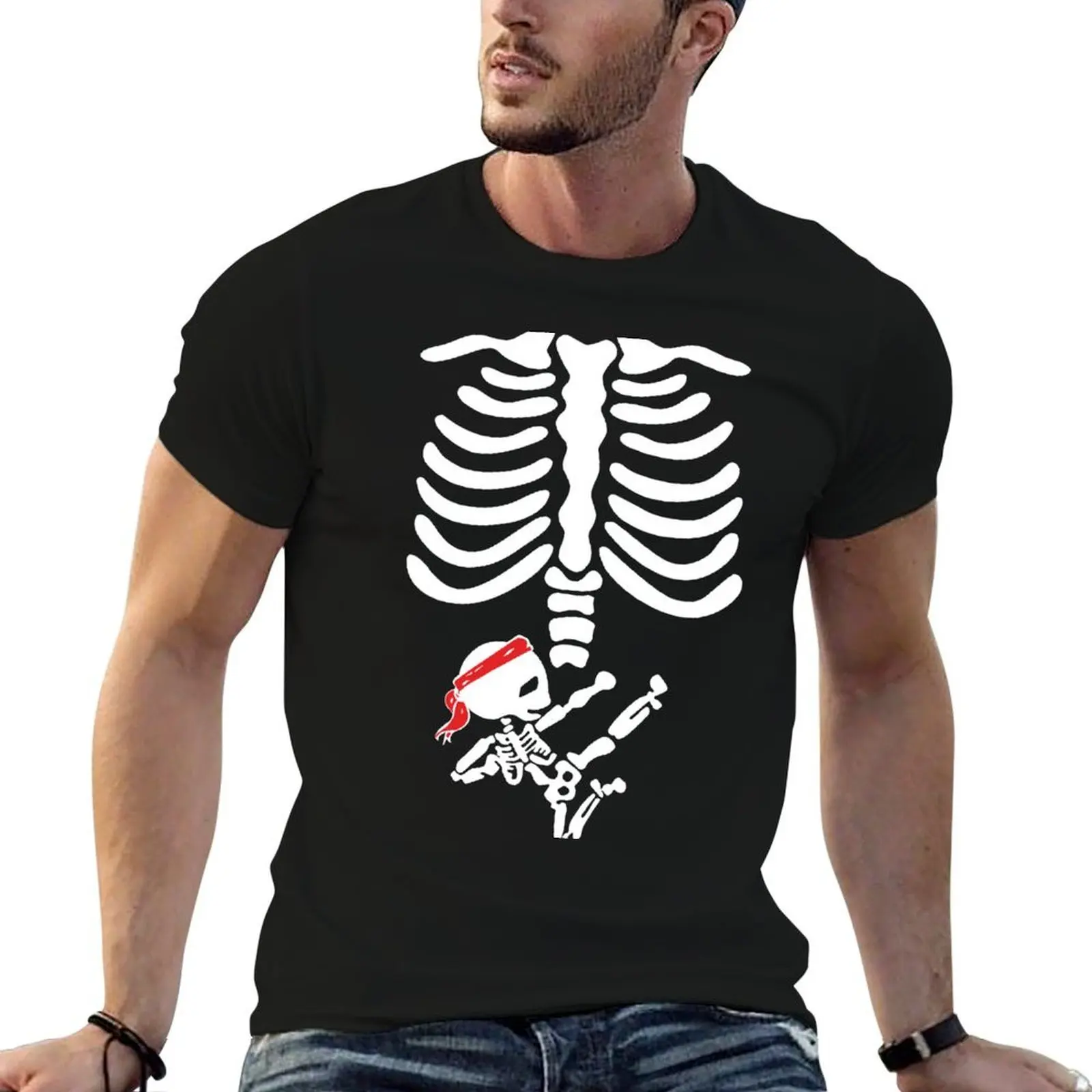 Cute Pregnancy Announcement Skeleton Karate Baby T-Shirt man t shirt luxury man t shirt heavy cotton man t shirts cotton T-shirt