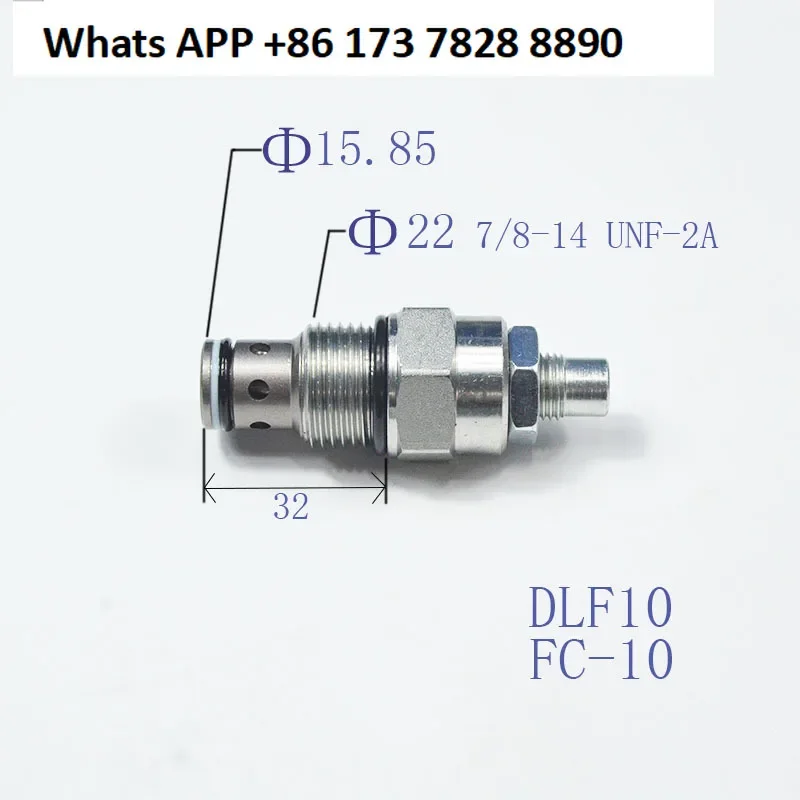Special supply threaded cartridge one-way throttle valve DLF10-00 regulating flow stop valve core