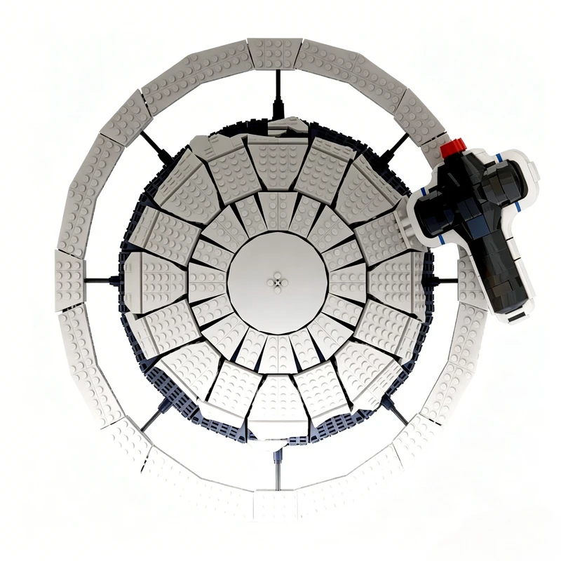 1785PCS MOC Ice Planet Globe Model Sci-Fi Space Ship Building Blocks Assembly Educational Toy Birthday Christmas Gift For Kids